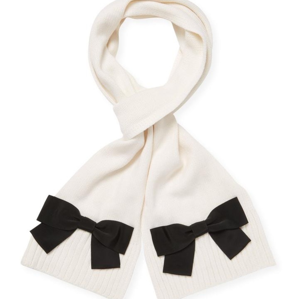 NWT Kate Spade scarf with black bows - Picture 3 of 3